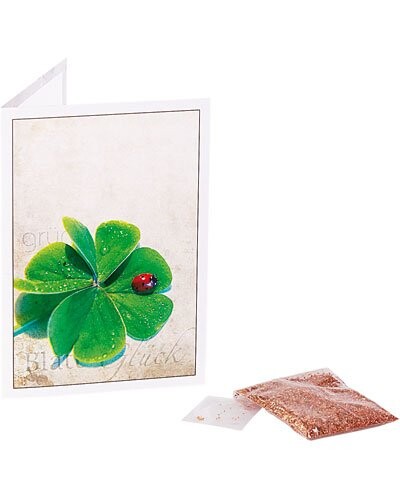 Carte de Voeux avec plante porte-bonheur
