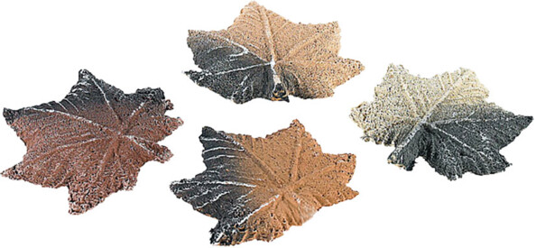 4 feuilles d'érable en céramique décoratives pour cheminée au bioéthanol