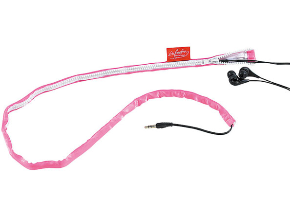 Gaine pour câble d'écouteurs audio - Rose fluo