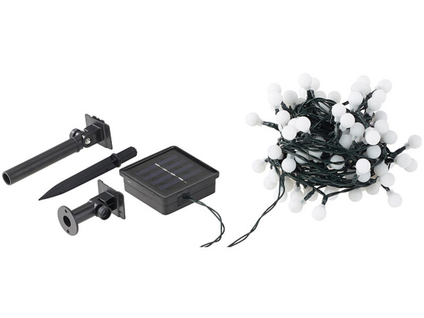 Guirlande solaire programmable - 102 LED blanches