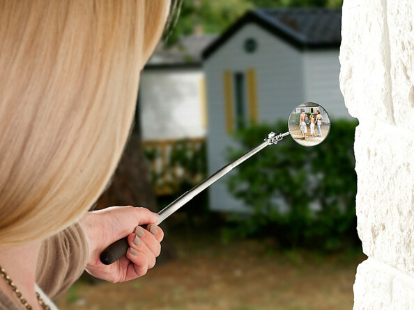 Miroir rétractable avec perche pour voir de loin