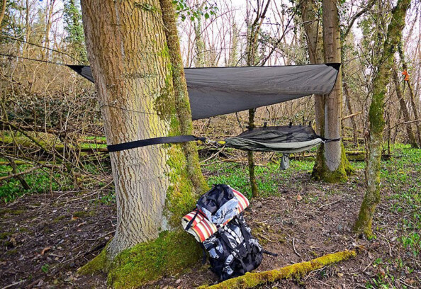 2 toiles de hamac en soie de parachute avec moustiquaire