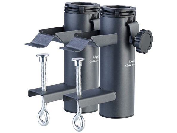 2 supports de parasol universels en métal avec adaptateurs de la marque Royal Gardineer