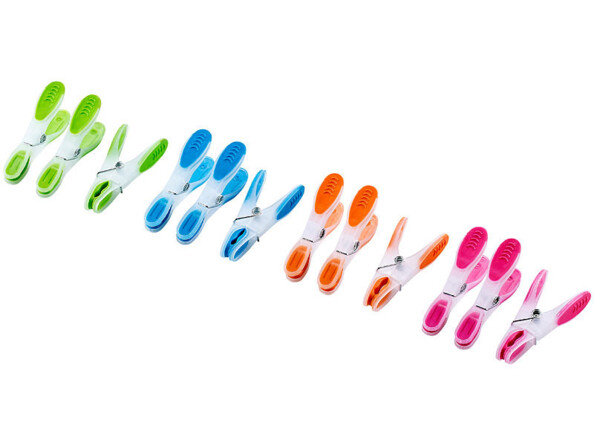 200 pinces à linge "soft grip" - 4 couleurs