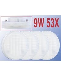 4 Ampoules basse consommation GX53 blanc froid 9 W 