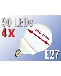 4 Ampoules globe 90 LED E27 blanc froid