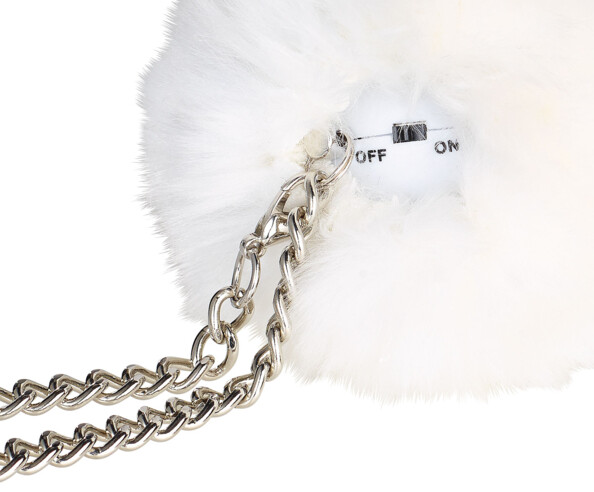 Alarme de poche compacte 100 dB avec chaîne et fourrure - Blanc