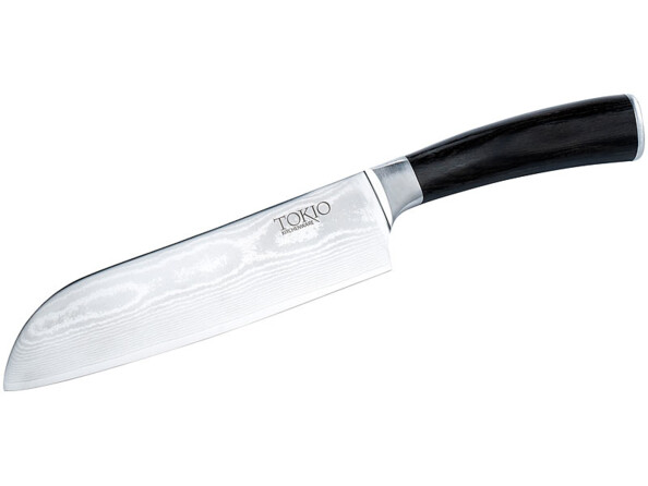 Couteau Santoku grand modèle en acier Damas 67 couches