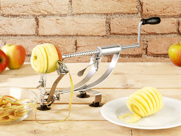 Éplucheur-trancheur pour pommes en acier inoxydable