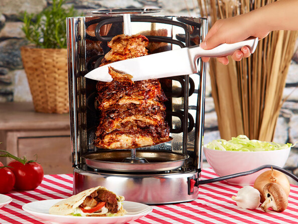 Grill vertical pour kebab et brochettes