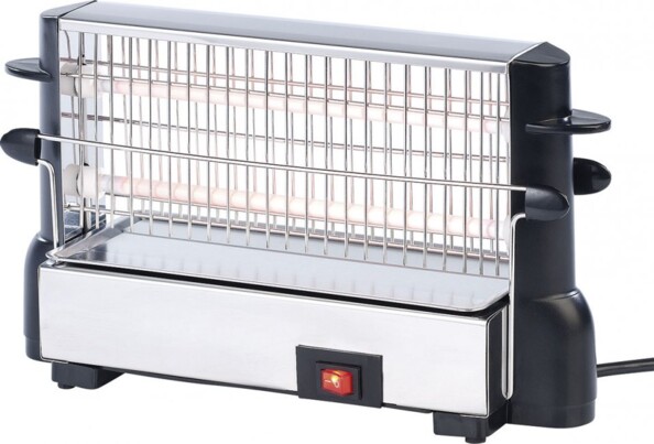 Grille-pain retro ouvert avec tubes quartz