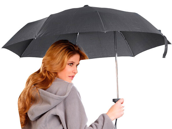Parapluie ergonomique avec manche décentré