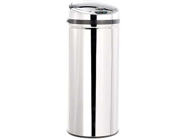 Poubelle de cuisine cylindrique avec détecteur de mouvement sans fil