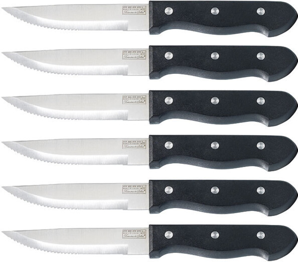 6 couteaux à viande en inox