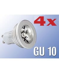 Spot à Led 3W Blanc Chaud Socle Gu10  230V 52  X4
