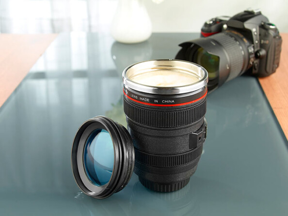 Tasse isotherme téléobjectif pour boissons froides et chaudes