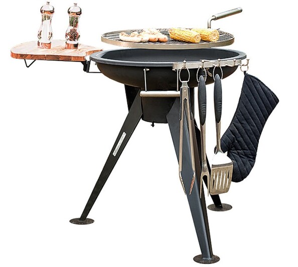 Barbecue à charbon avec tablette latérale