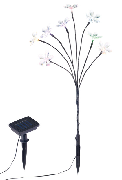 8 fleurs en plastique transparent 2 modes de fonctionnement : lumière continue ou clignotante