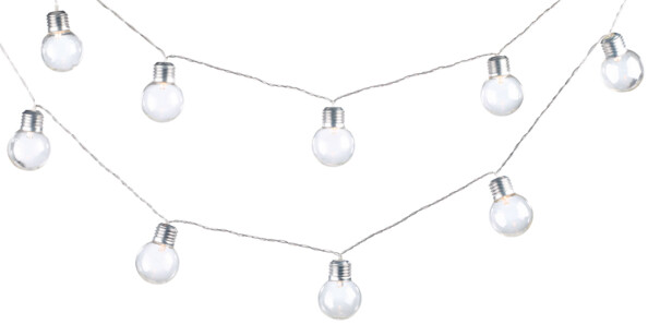 Guirlande lumineuse solaire à LED design ampoule classique - 3,80m