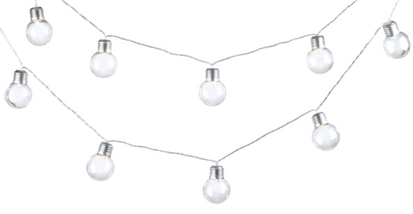 Guirlande lumineuse solaire à LED design ampoule classique - 3,80m