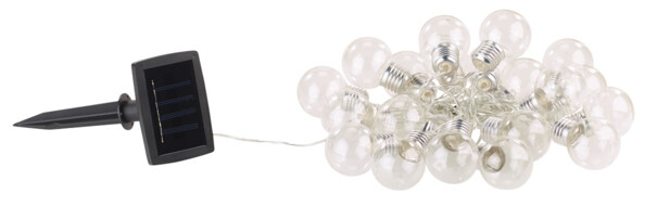 Guirlande lumineuse solaire à LED design ampoule classique - 3,80m