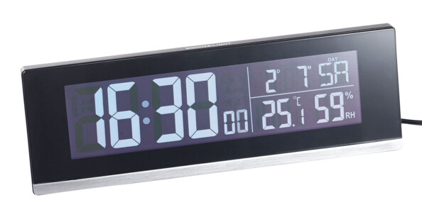horloge digitale a grands chiffres avec date temperature niveau d'humidité infactory