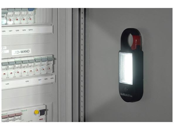 Lampe de travail à LED COB avec lampe de poche, mousqueton et aimant