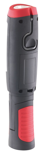 Lampe de poche led cob ergonomique pour atelier et bricolage noir rouge