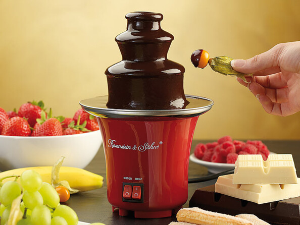 Mise en situation de la mini fontaine à chocolat