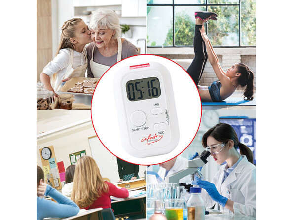 Minuteur avec alerte sonore, lumineuse et vibrante - Fonctionnement en cuisine