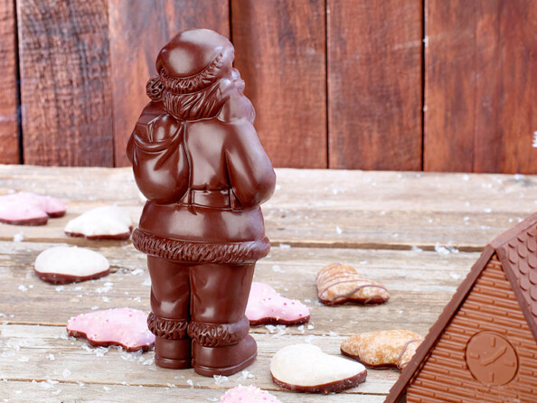 Moule à chocolat - ''Père Noël'' vue sur un chocolat de dos