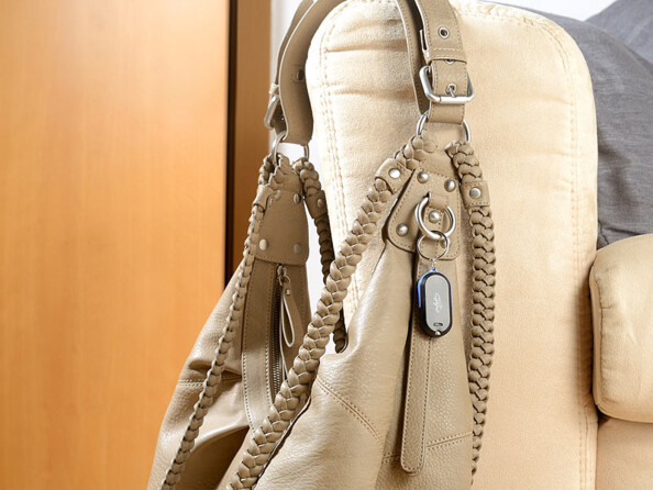 Vue zoomée sur le porté clé mis en situation