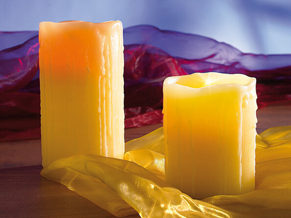 Set de 2 bougies LED à souffler (10 cm + 15 cm) Lunartec