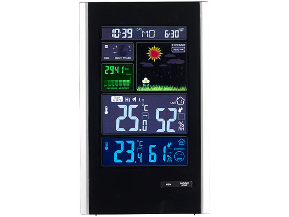 Station météo radiopilotée avec un grand écran couleur