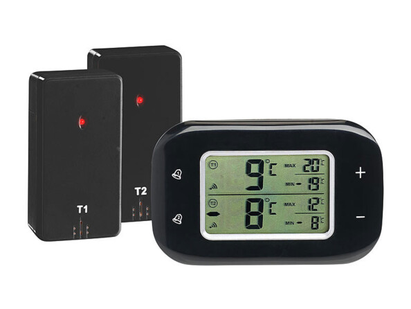 Thermomètre digital sans fil avec deux capteurs pour réfrigérateur et congélateur par Rosenstein et Söhne