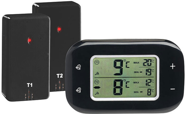 Thermomètre digital sans fil avec deux capteurs pour réfrigérateur et congélateur par Rosenstein et Söhne