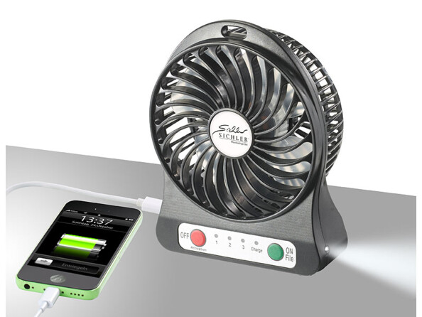 Ventilateur de table 3 en 1 sans fil avec fonction batterie d'appoint. Crgement s'un smartphone