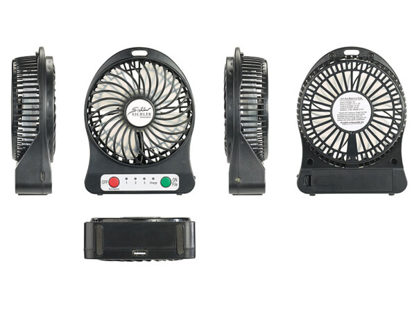 Ventilateur de table 3 en 1 sans fil avec fonction batterie d'appoint. Vues multpiles