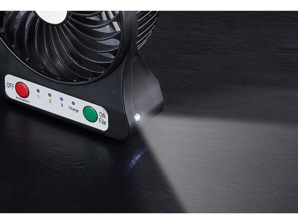 Ventilateur de table 3 en 1 sans fil avec fonction batterie d'appoint. Lampe led