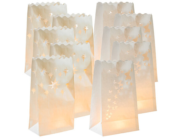 Lot de 10 photophores décoratifs en papier.