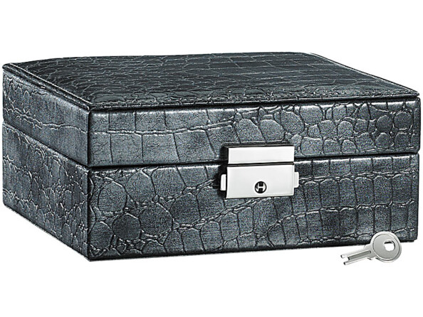 Boîte à bijoux motif cuir de crocodile
