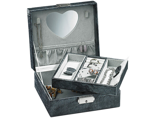 Boîte à bijoux motif cuir de crocodile