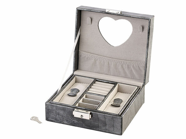 Boîte à bijoux motif cuir de crocodile