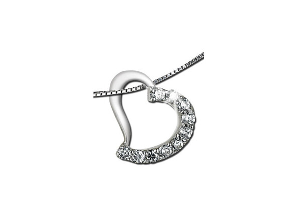 Pendentif coeur en argent sterling.