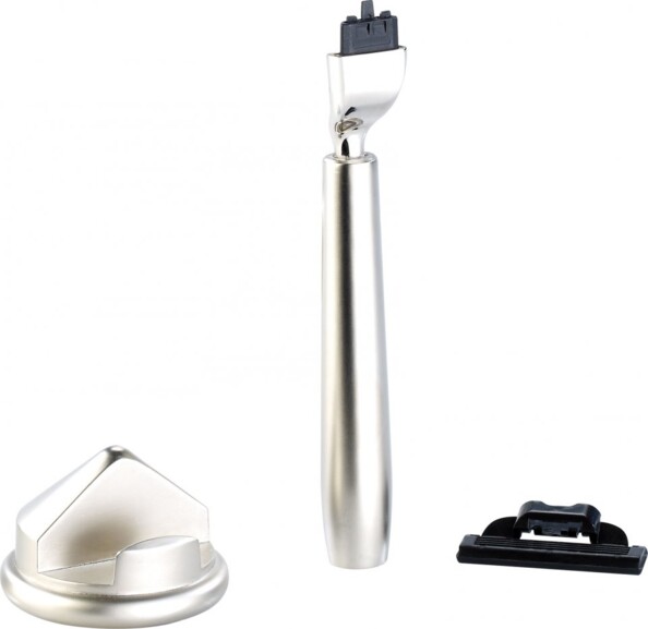 Rasoir en acier inoxydable avec support