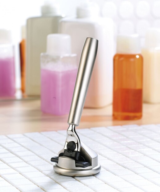 Rasoir en acier inoxydable avec support