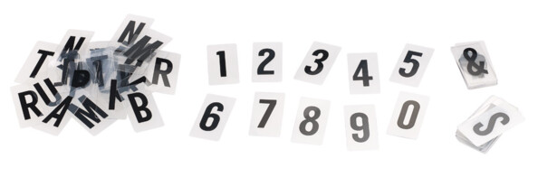 100 caractères noirs 7 x 3,5 cm pour boîte d'affichage lumineux