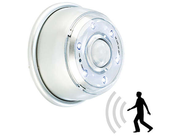 Veilleuse à 6 LED avec détecteur de mouvement pour lumière automatique à durée, intensité et sensibilité réglables