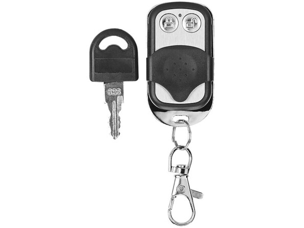 Télécommande radio avec mousqueton et clé