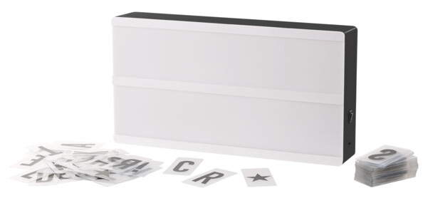 Boîte d'affichage lumineuse personnalisable - 2 lignes - Cadre noir